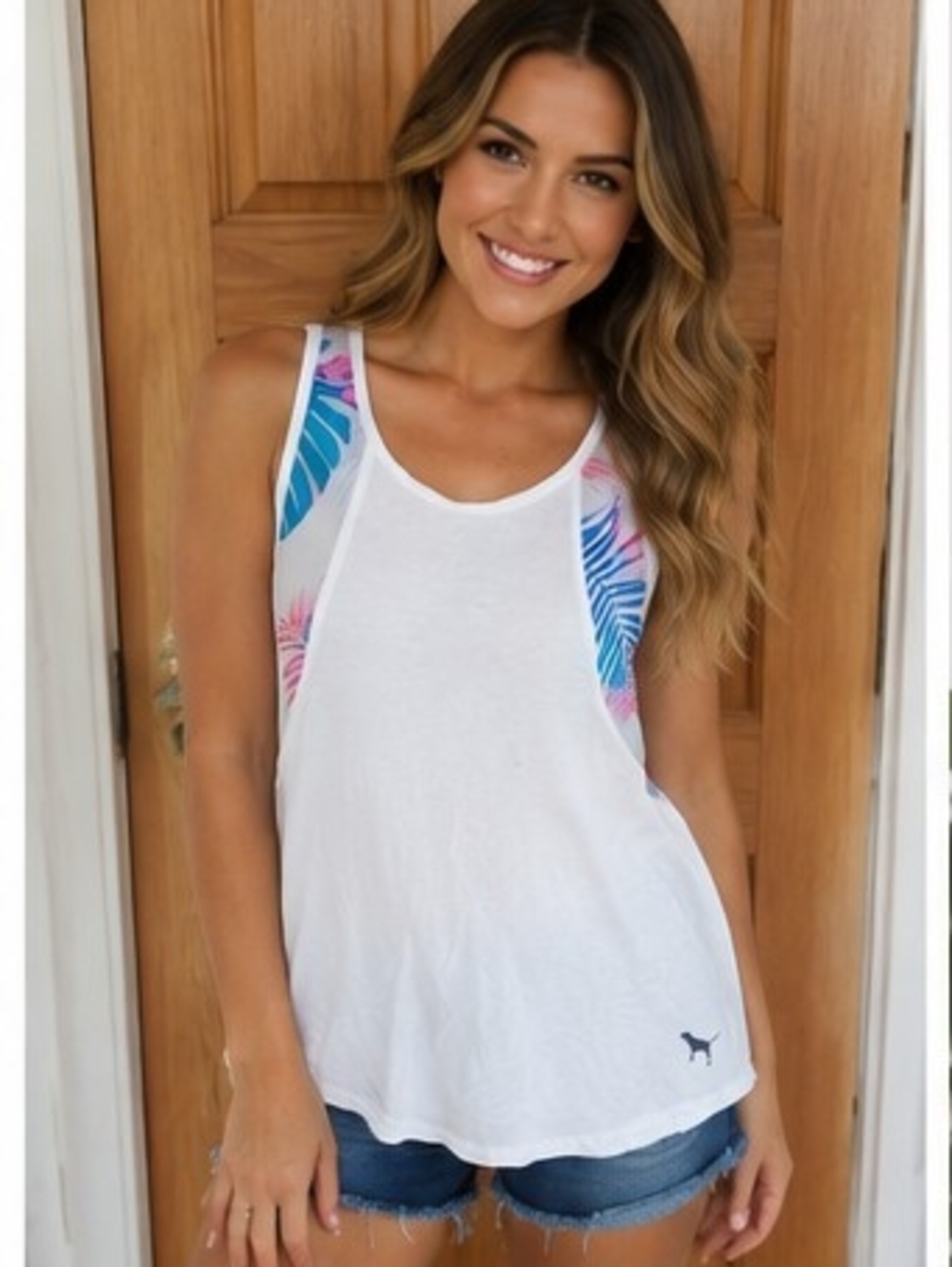 VS Tank Top with Tropical Trim - Women